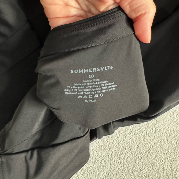 Summersalt The Ruched Backflip One Piece 10 Black - Picture 8 of 9